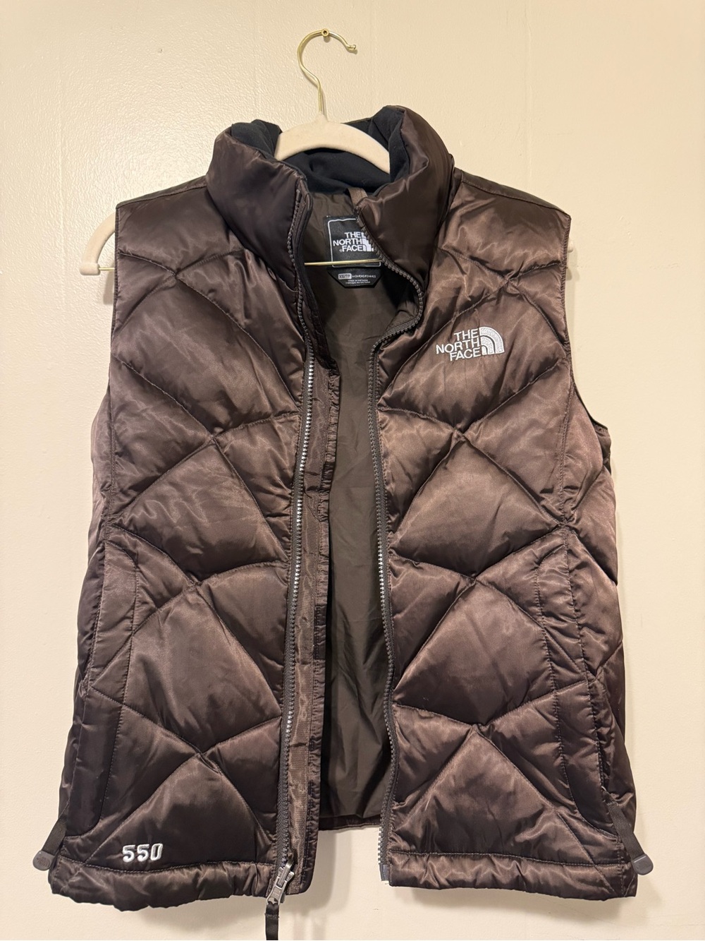 The North Face Women's Brown Quilted 550 Down Vest